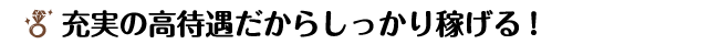 しっかり稼げる高待遇